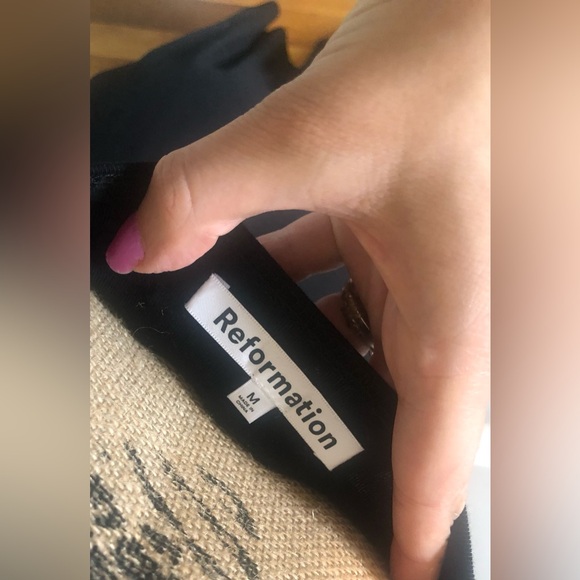 THE REFORMATION PUFF SLEEVE BLACK MIDI DRESS: PRINCESSCORE COTTAGECORE ROYALCORE - Picture 2 of 5